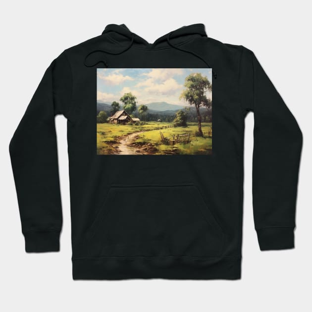 Old House Landscape Hoodie by RosaliArt